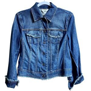 Talbots Women's Jean Jacket Size 4 Stretch Cotton Spandex Blend Denim Pockets